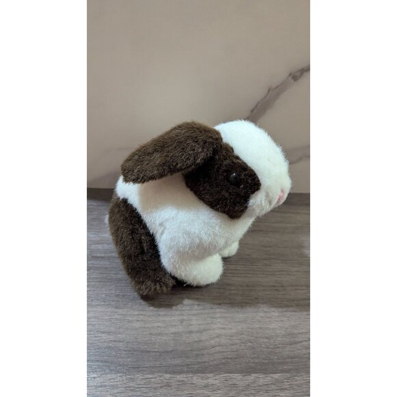 vintage Small Lemonwood Asia Brown & White Plush Bunny Rabbit Toy 8"  Realistic - Picture 5 of 10